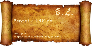 Bentsik Léna névjegykártya
